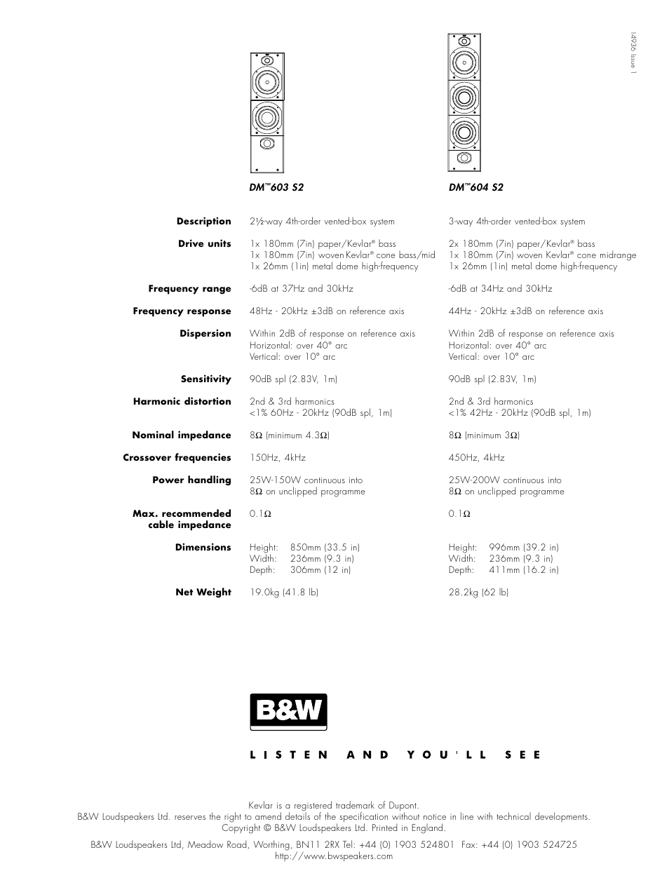 Bowers & Wilkins 604 S2 User Manual | Page 20 / 20