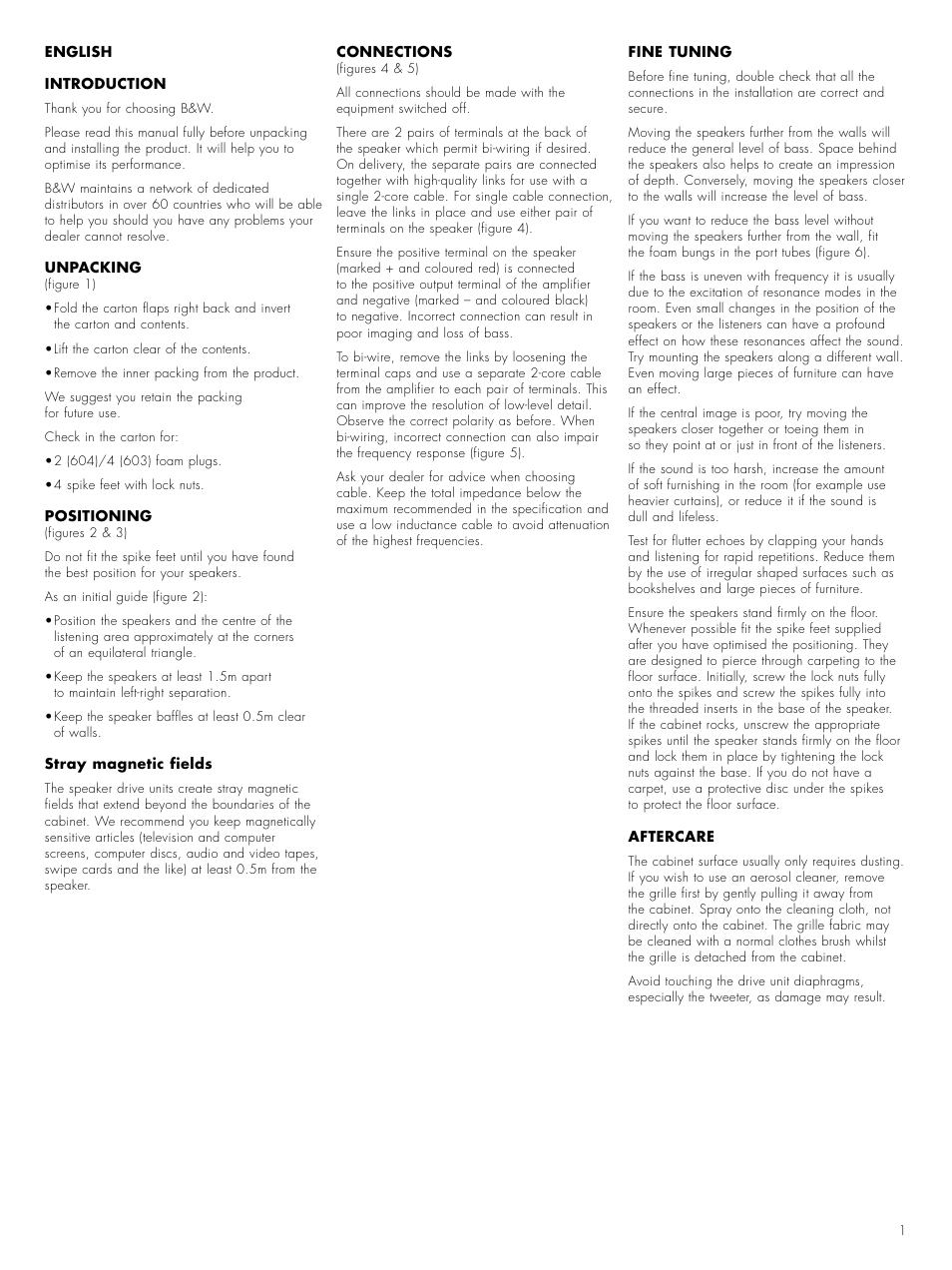 Bowers & Wilkins 604 S2 User Manual | Page 3 / 20