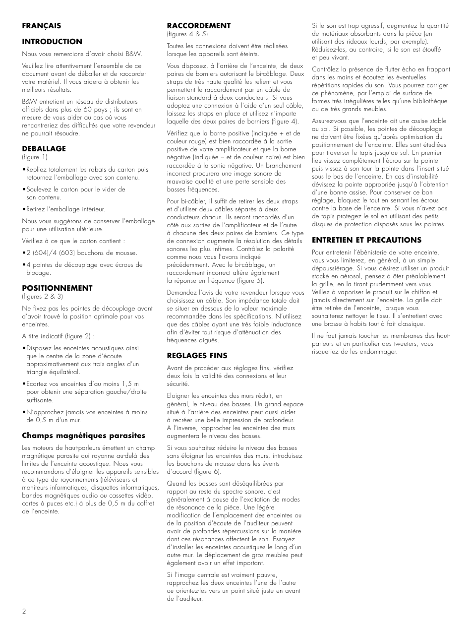 Bowers & Wilkins 604 S2 User Manual | Page 4 / 20