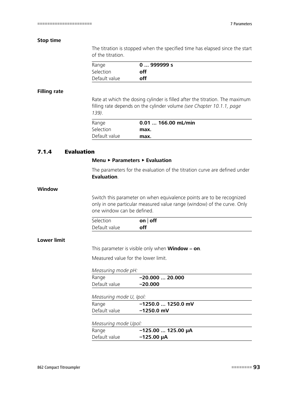 4 evaluation, Evaluation | Metrohm 862 Compact Titrosampler User Manual | Page 103 / 174