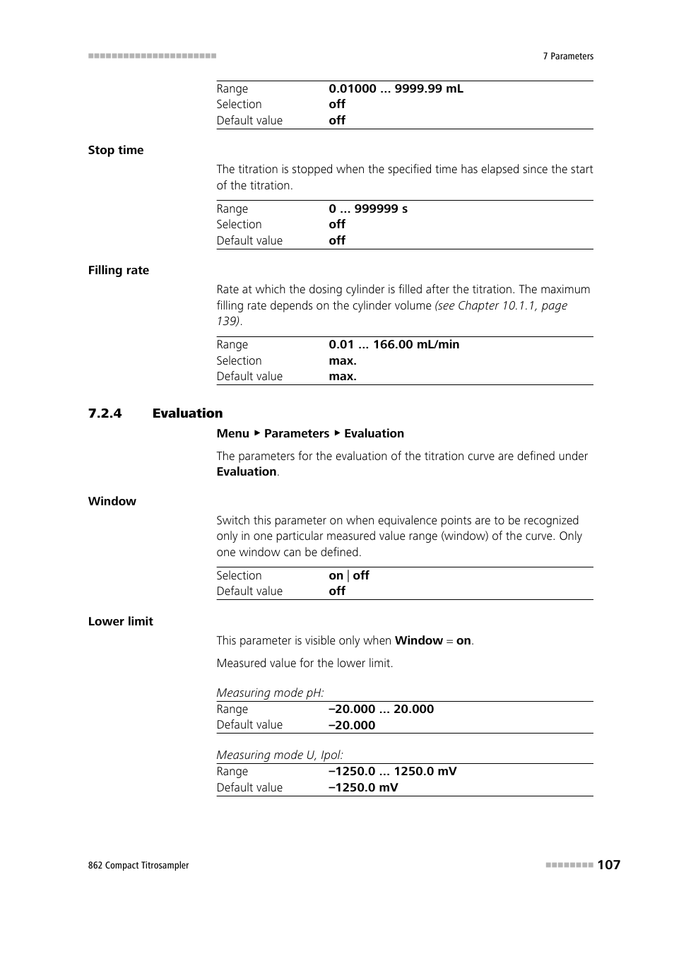 4 evaluation, Evaluation | Metrohm 862 Compact Titrosampler User Manual | Page 117 / 174