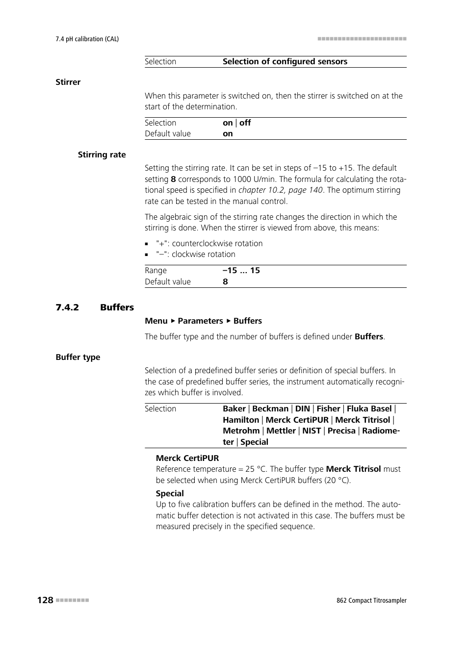 2 buffers, Buffers | Metrohm 862 Compact Titrosampler User Manual | Page 138 / 174