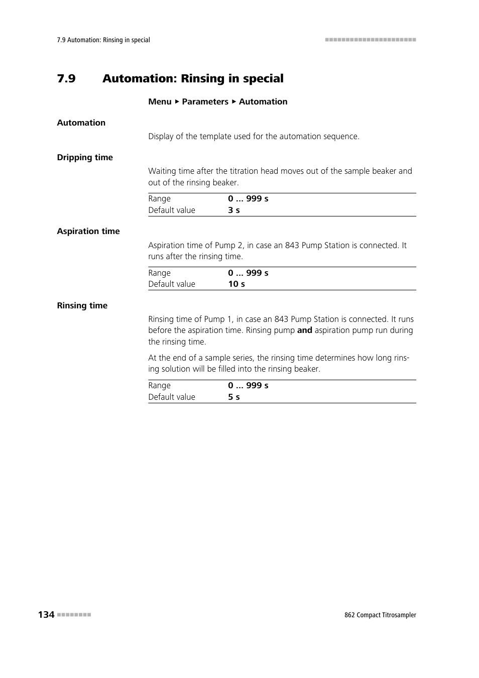 9 automation: rinsing in special, Automation: rinsing in special | Metrohm 862 Compact Titrosampler User Manual | Page 144 / 174