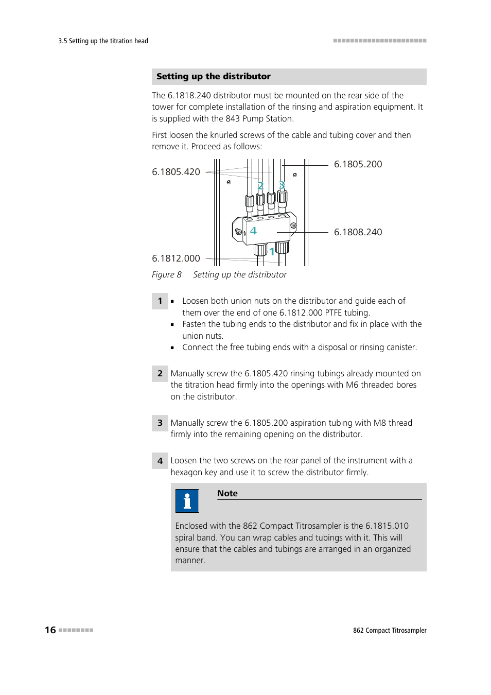 Figure 8, Setting up the distributor | Metrohm 862 Compact Titrosampler User Manual | Page 26 / 174