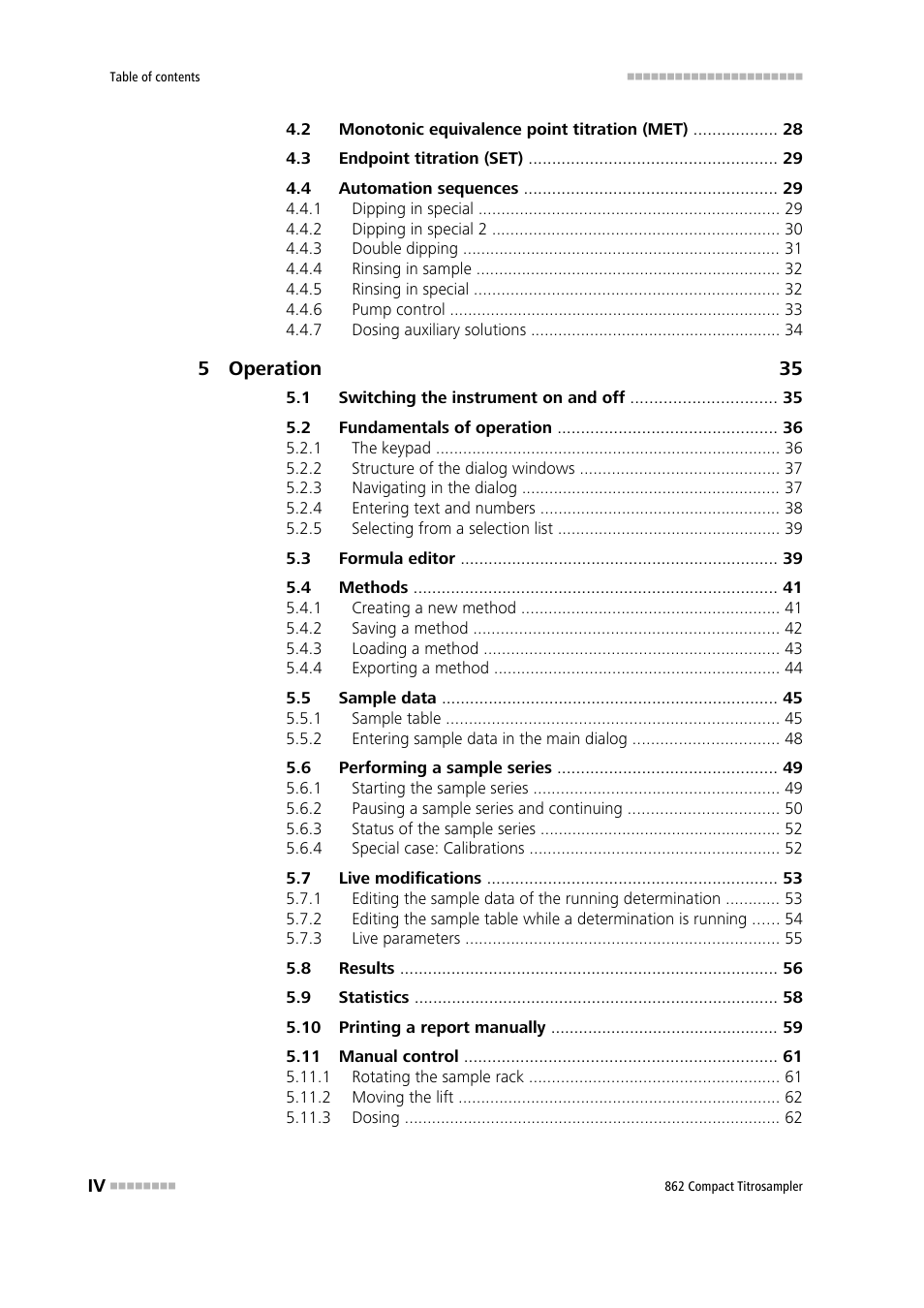 Metrohm 862 Compact Titrosampler User Manual | Page 6 / 174