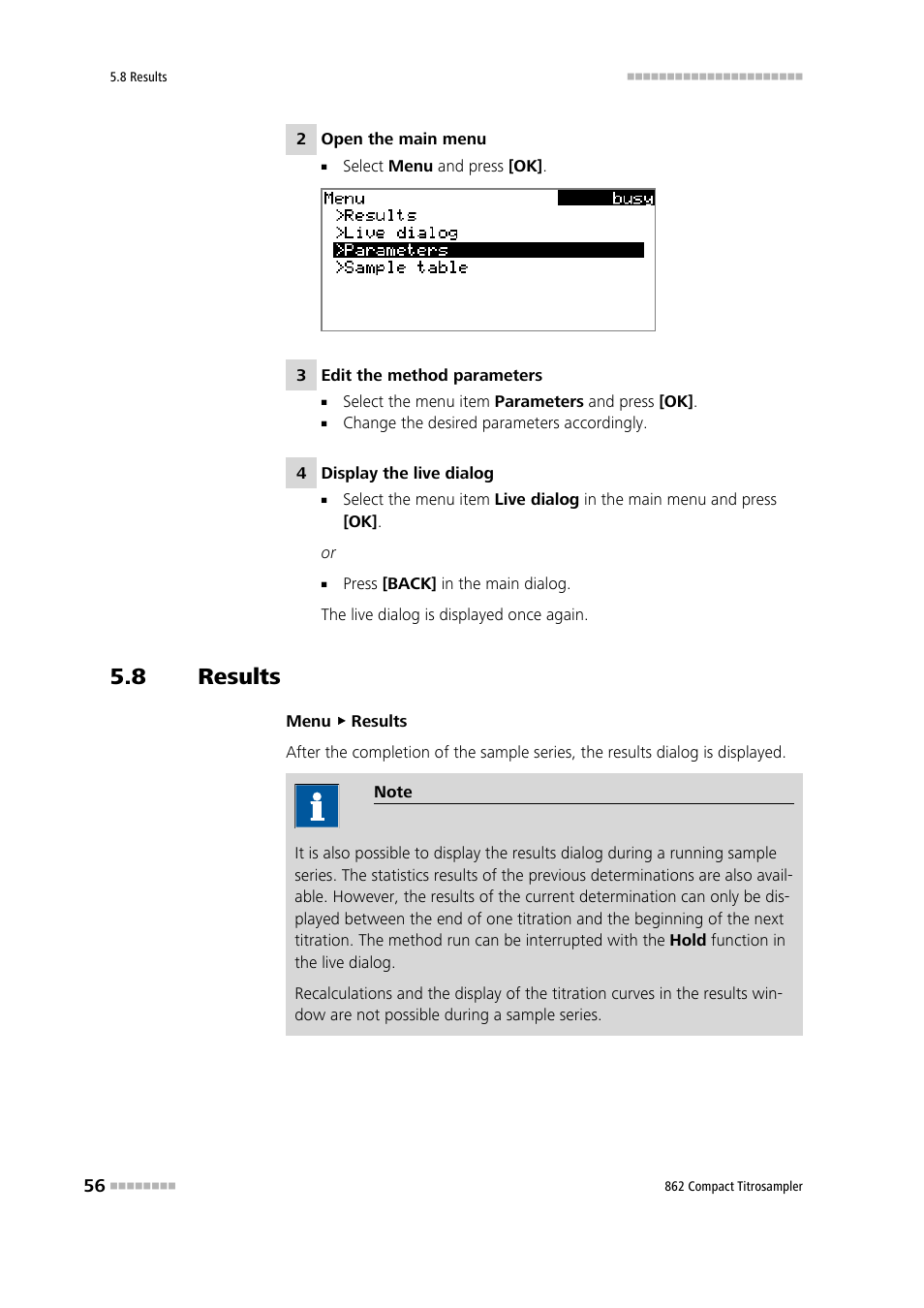 8 results, Results | Metrohm 862 Compact Titrosampler User Manual | Page 66 / 174