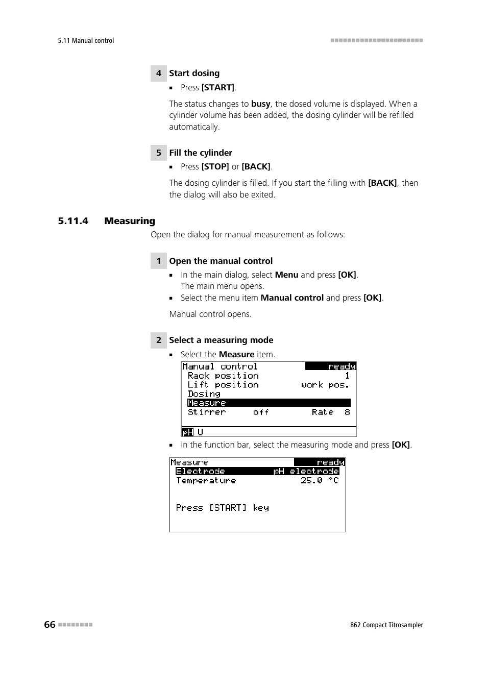4 measuring, Measuring | Metrohm 862 Compact Titrosampler User Manual | Page 76 / 174