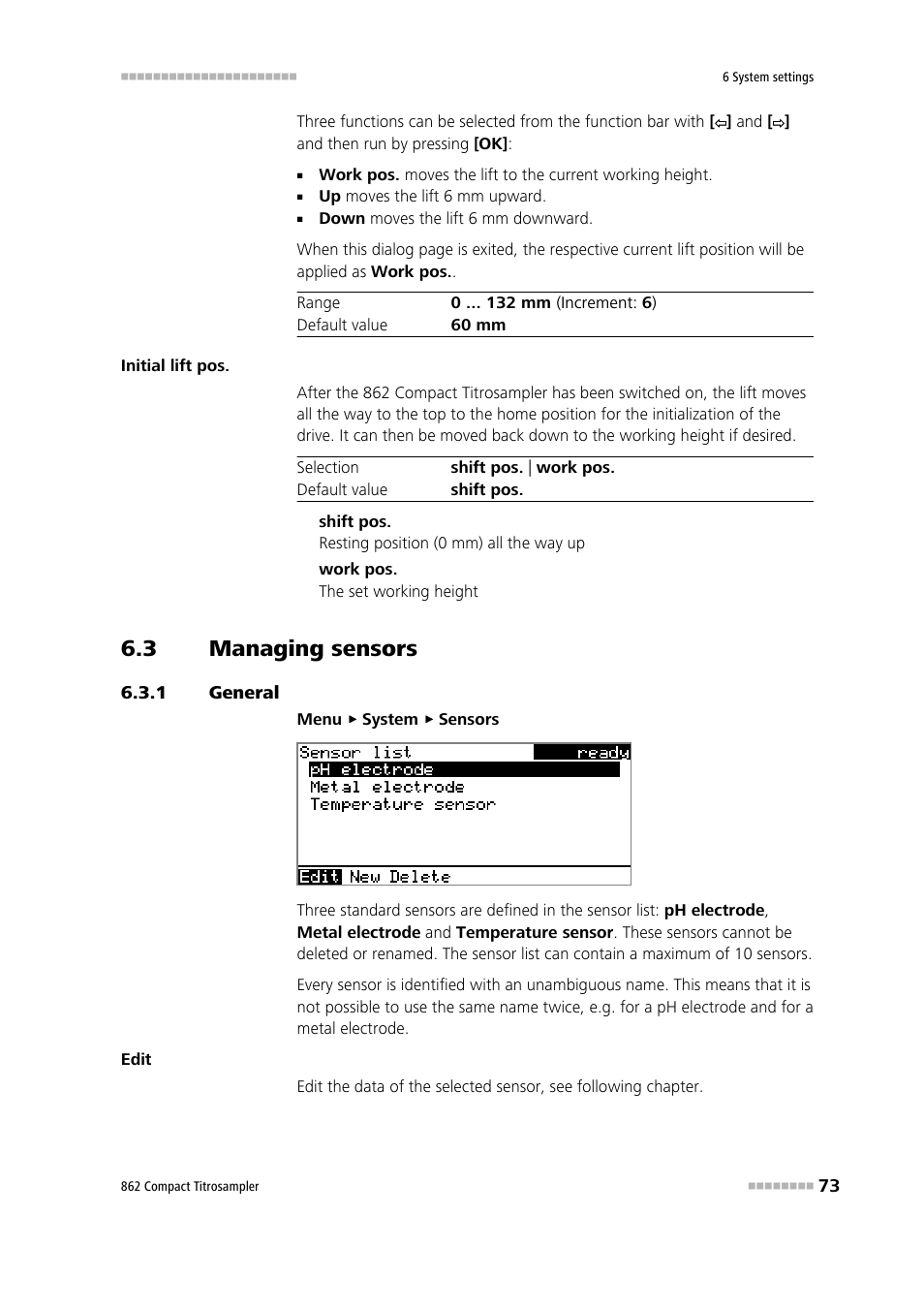 3 managing sensors, 1 general, Managing sensors | General | Metrohm 862 Compact Titrosampler User Manual | Page 83 / 174