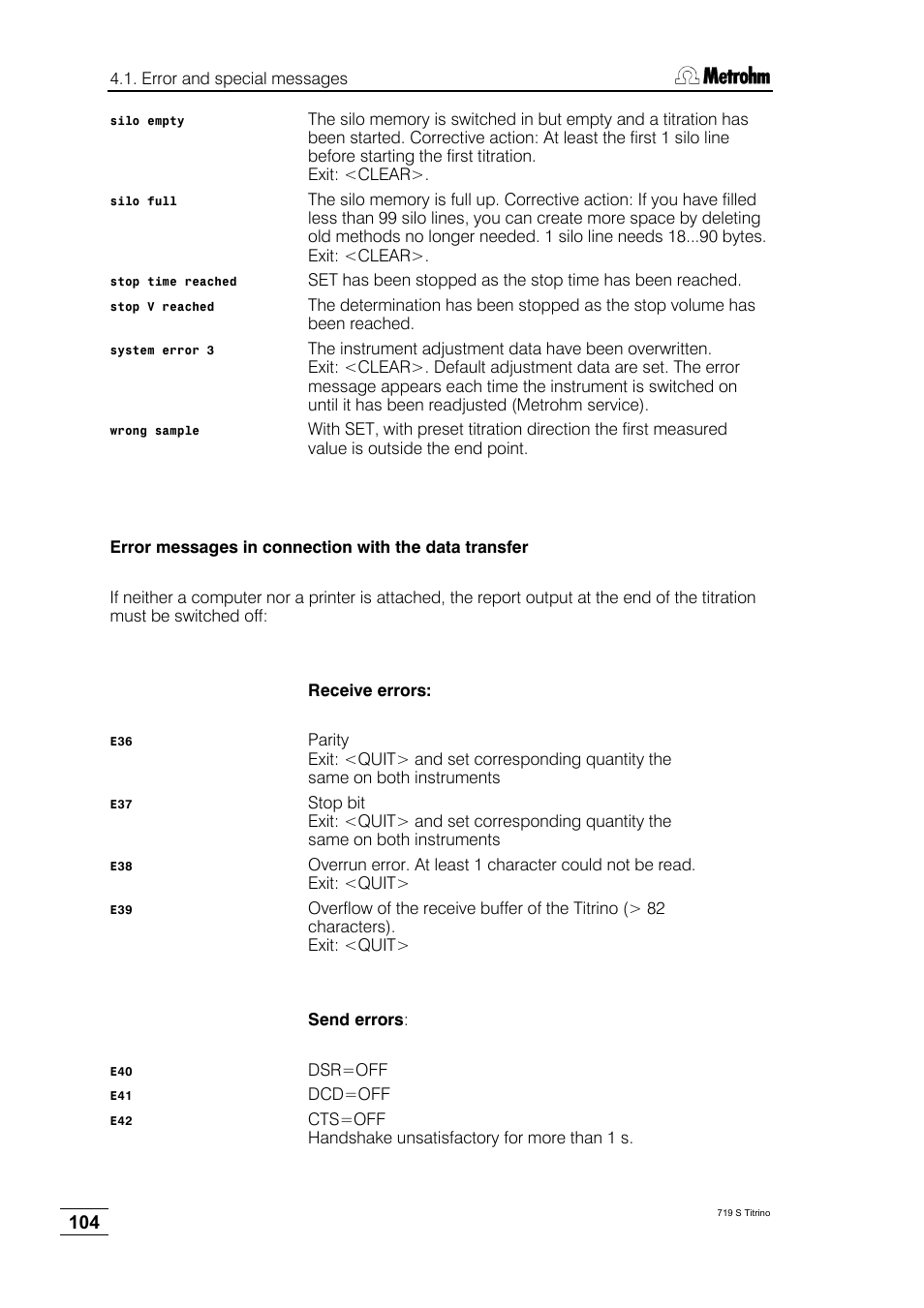 Metrohm 719 S Titrino User Manual | Page 108 / 152