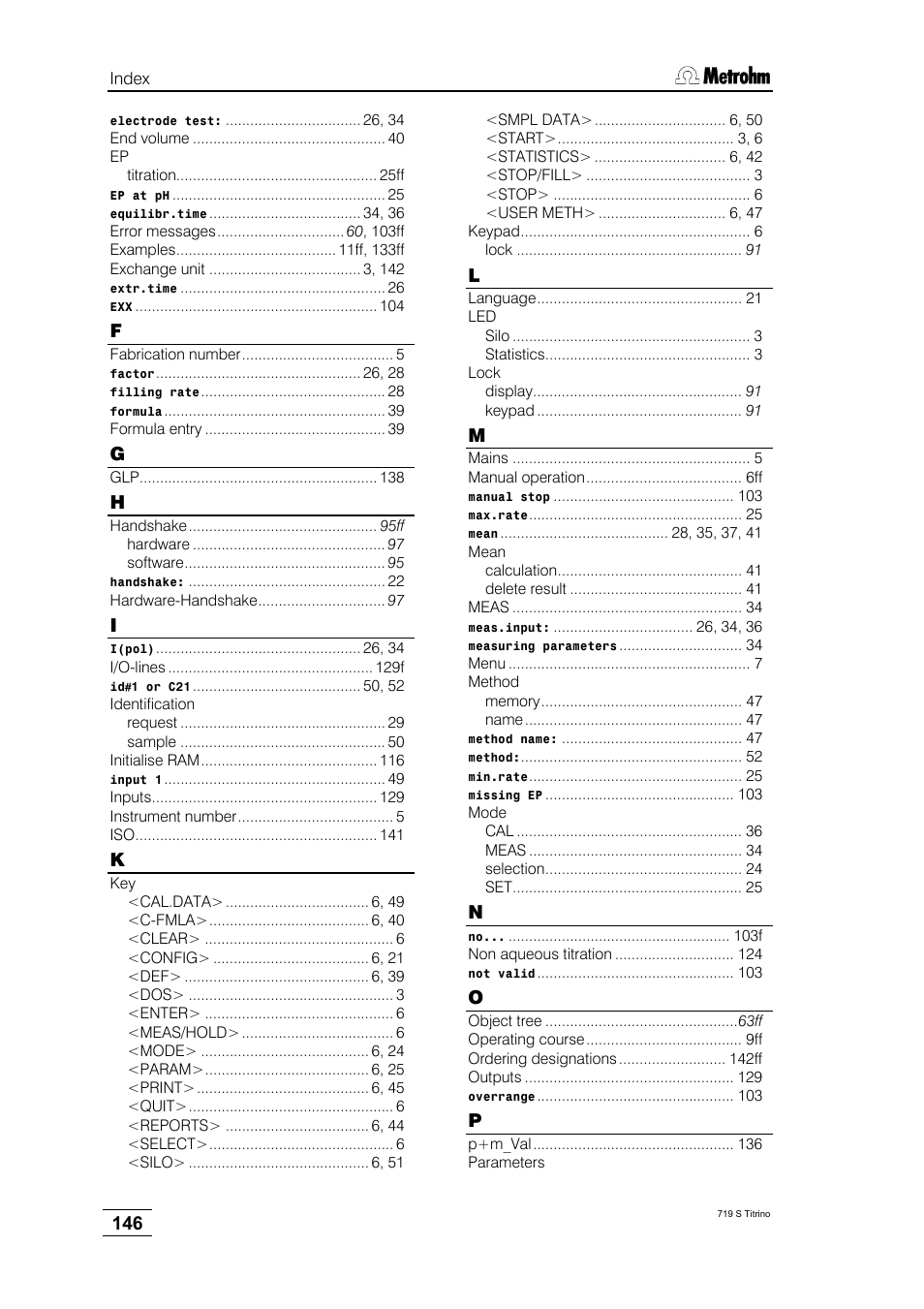 Metrohm 719 S Titrino User Manual | Page 150 / 152