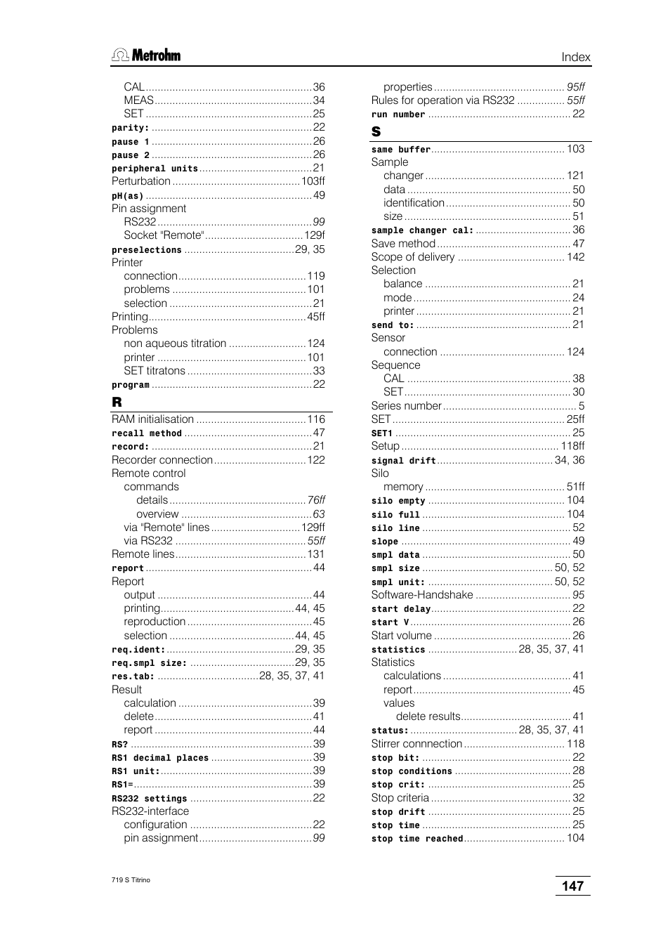 Metrohm 719 S Titrino User Manual | Page 151 / 152