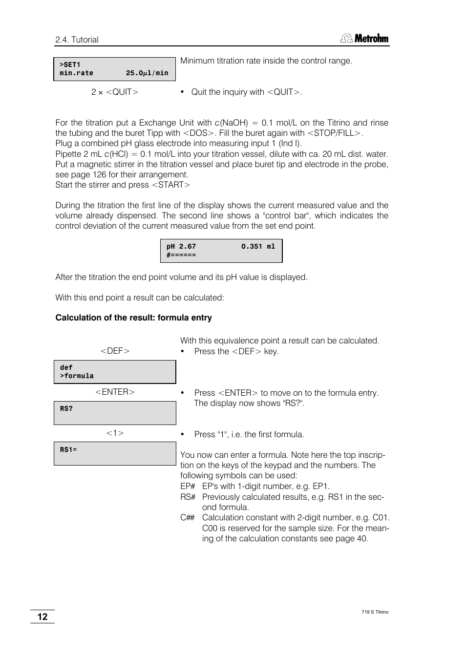 Metrohm 719 S Titrino User Manual | Page 16 / 152