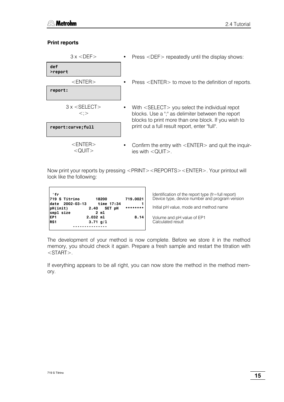 Metrohm 719 S Titrino User Manual | Page 19 / 152