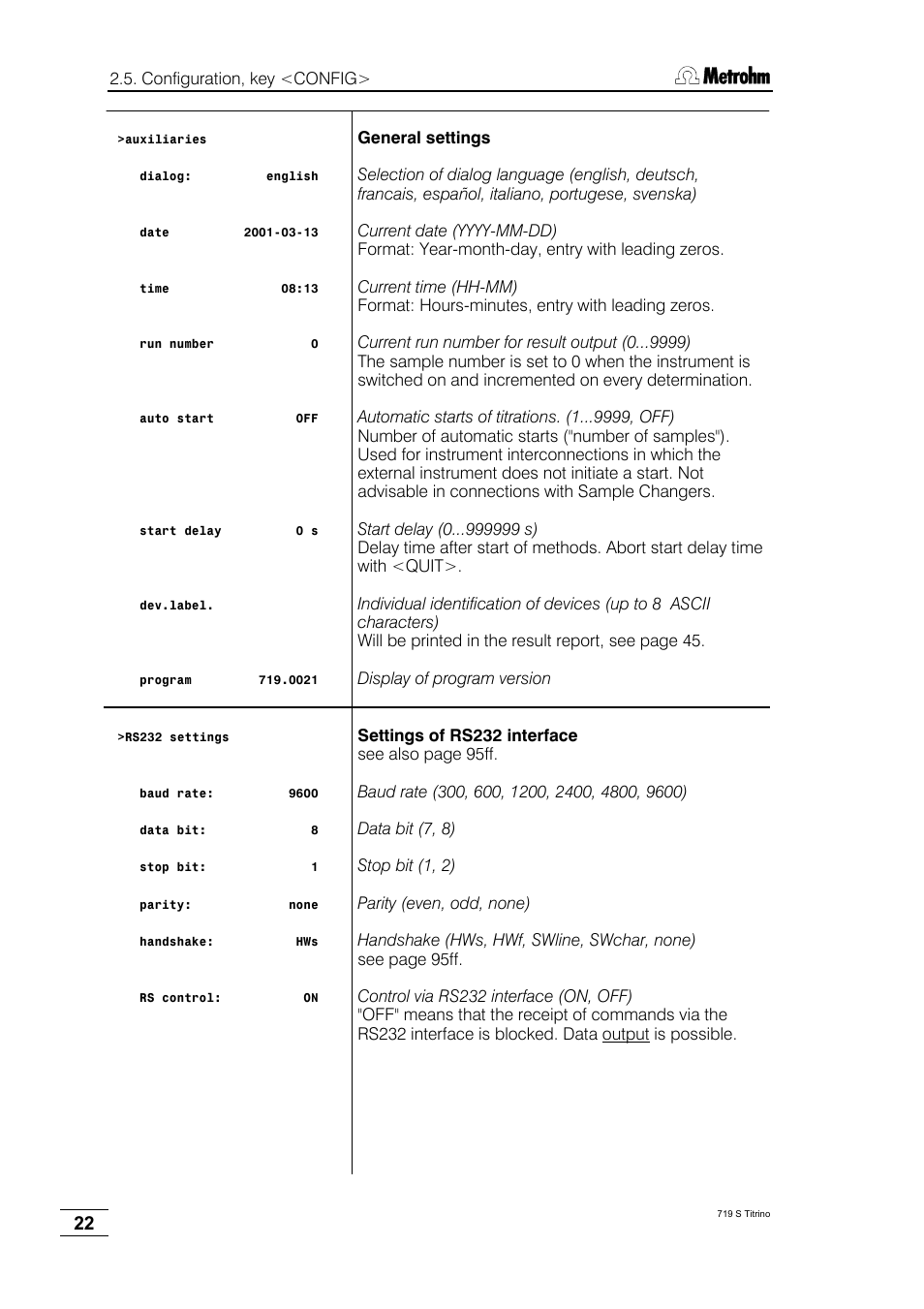 Metrohm 719 S Titrino User Manual | Page 26 / 152