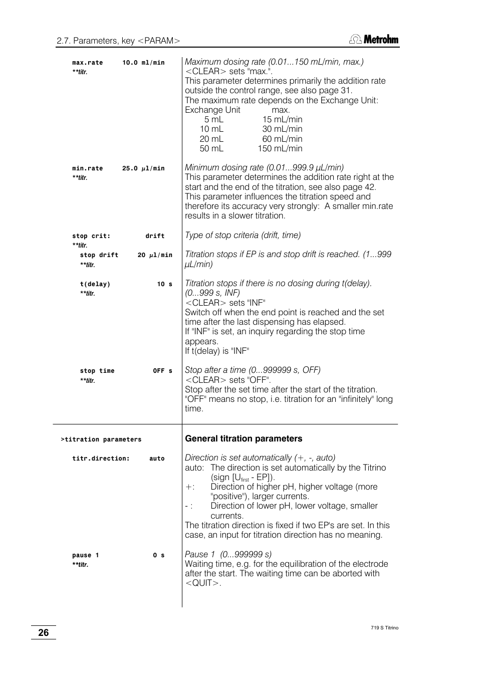 Metrohm 719 S Titrino User Manual | Page 30 / 152