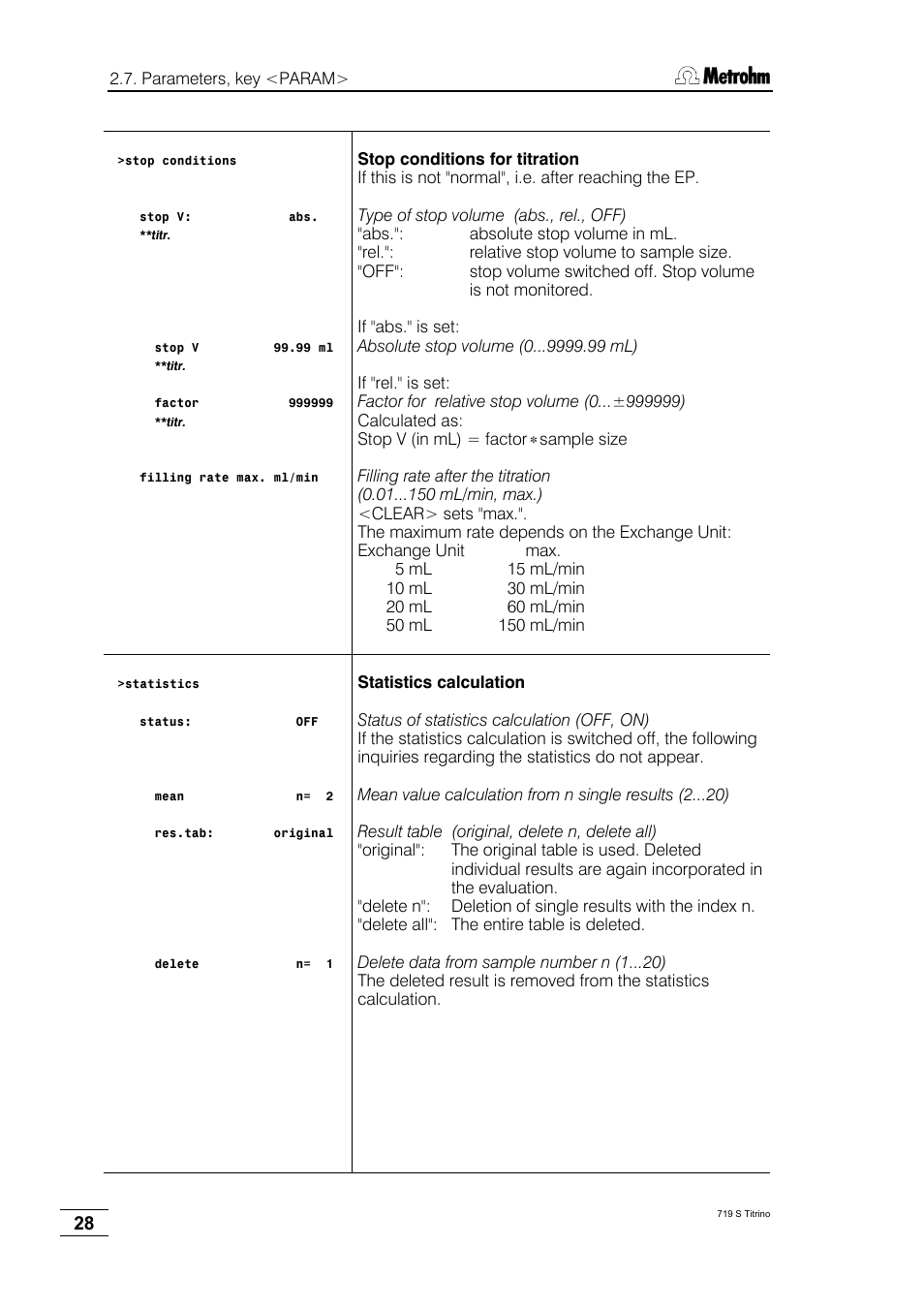 Metrohm 719 S Titrino User Manual | Page 32 / 152