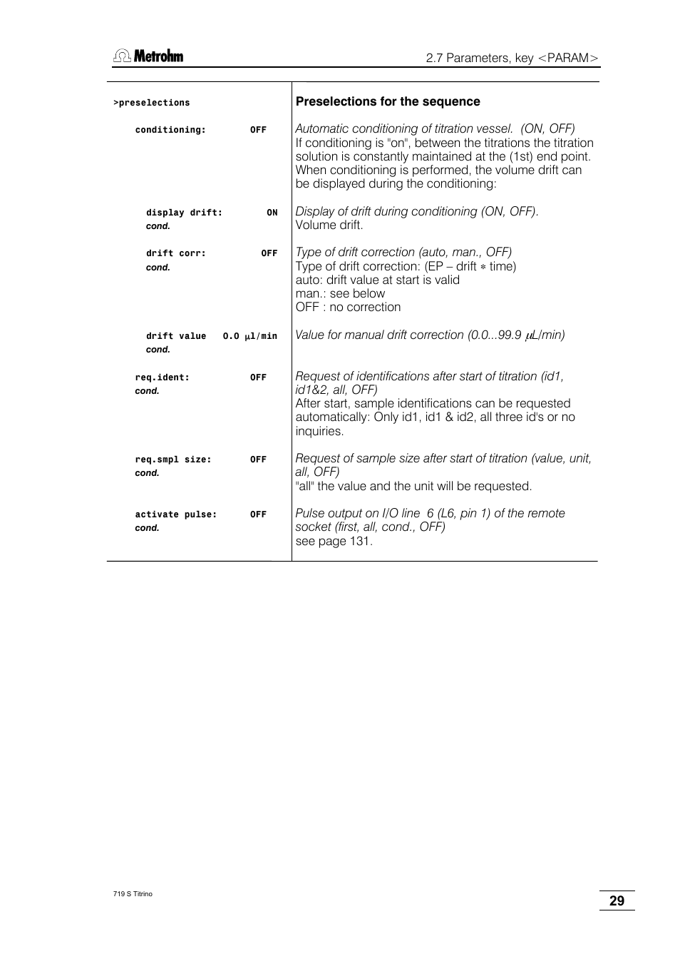 Metrohm 719 S Titrino User Manual | Page 33 / 152