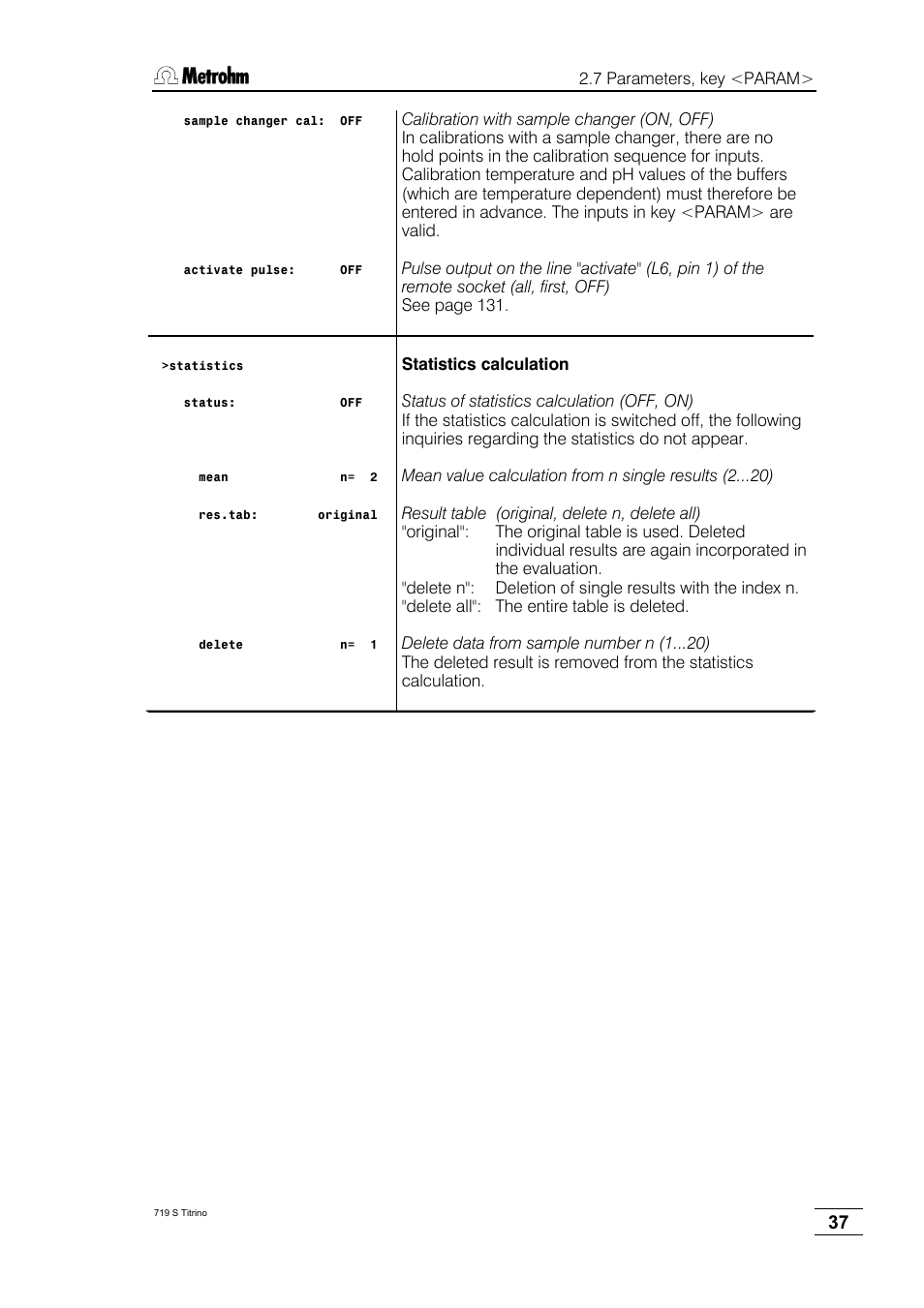 Metrohm 719 S Titrino User Manual | Page 41 / 152