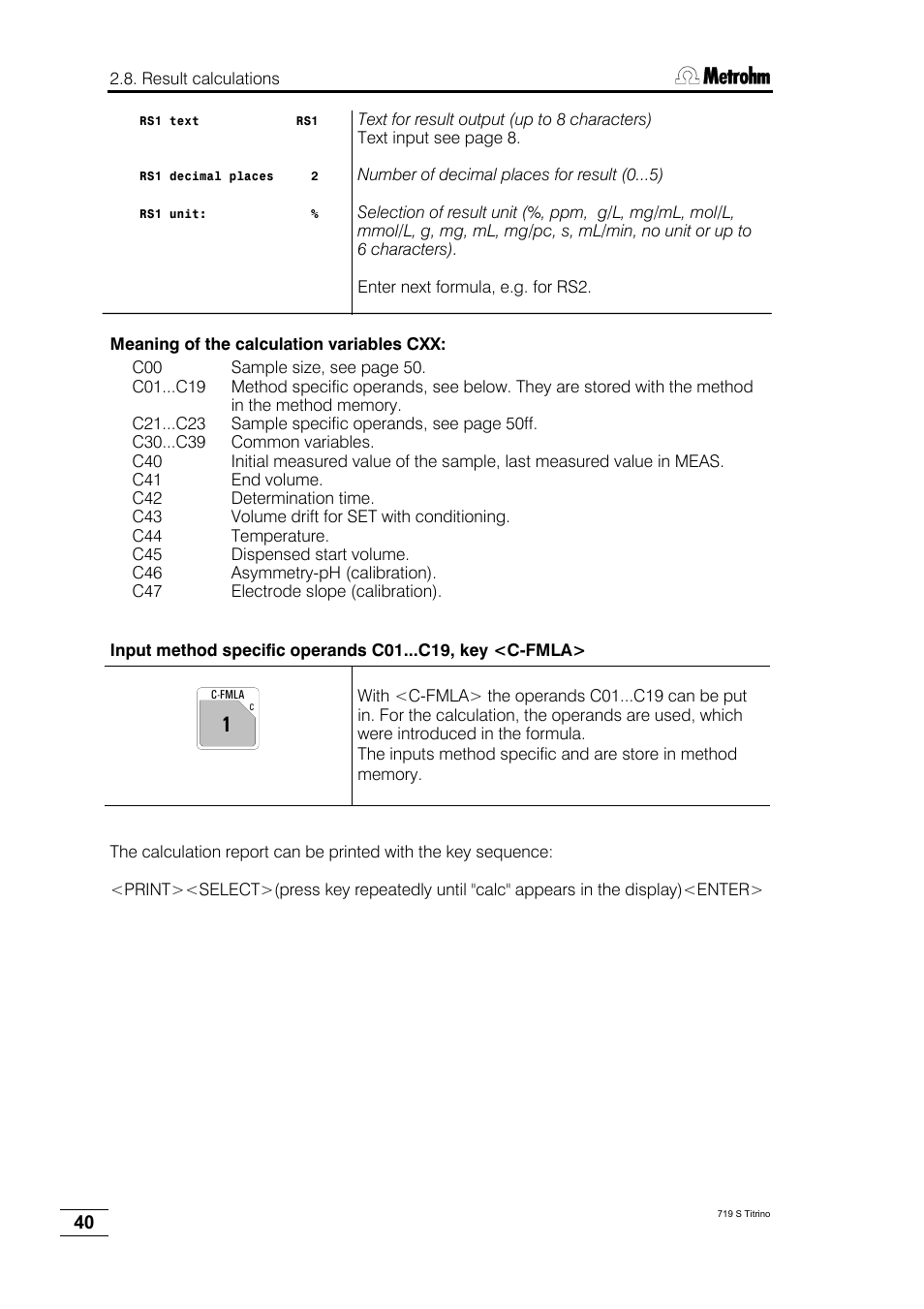 Metrohm 719 S Titrino User Manual | Page 44 / 152