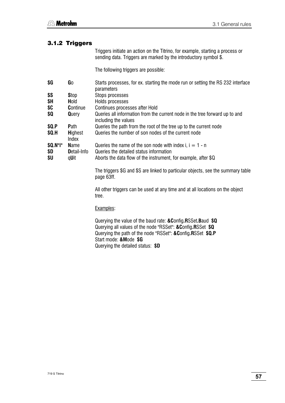 2 triggers | Metrohm 719 S Titrino User Manual | Page 61 / 152