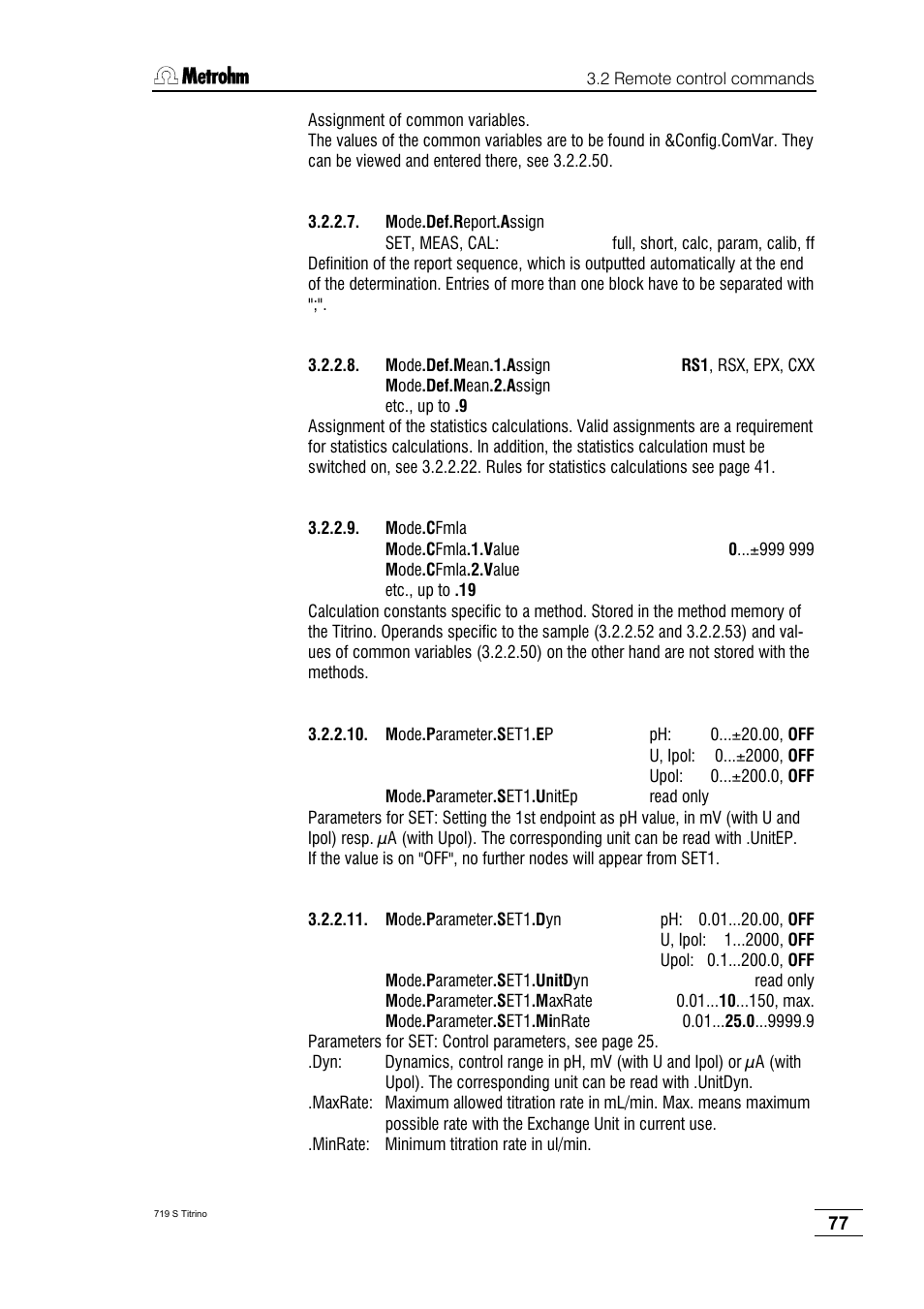 Metrohm 719 S Titrino User Manual | Page 81 / 152