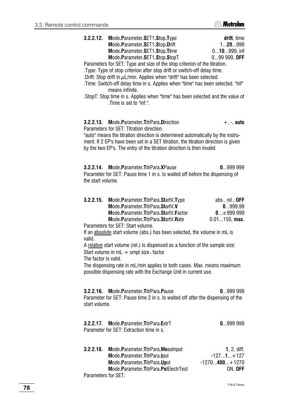 Metrohm 719 S Titrino User Manual | Page 82 / 152