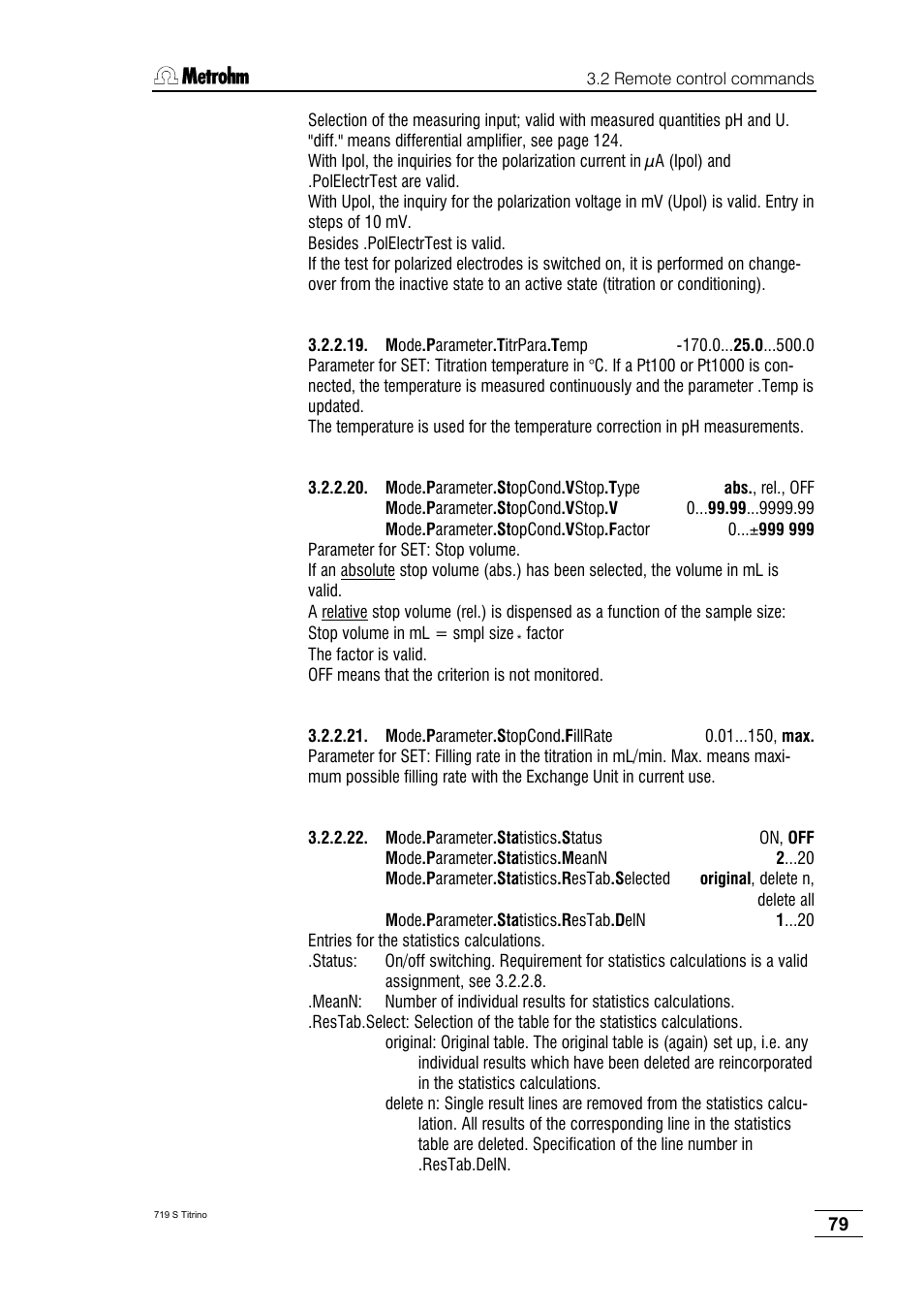 Metrohm 719 S Titrino User Manual | Page 83 / 152