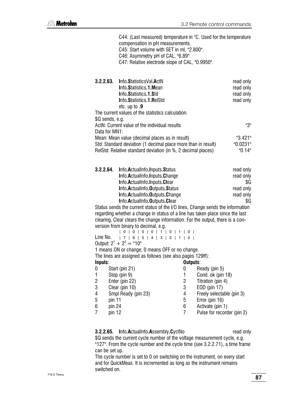 Metrohm 719 S Titrino User Manual | Page 91 / 152