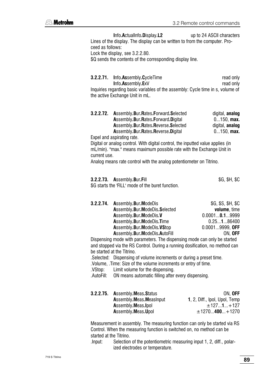 Metrohm 719 S Titrino User Manual | Page 93 / 152