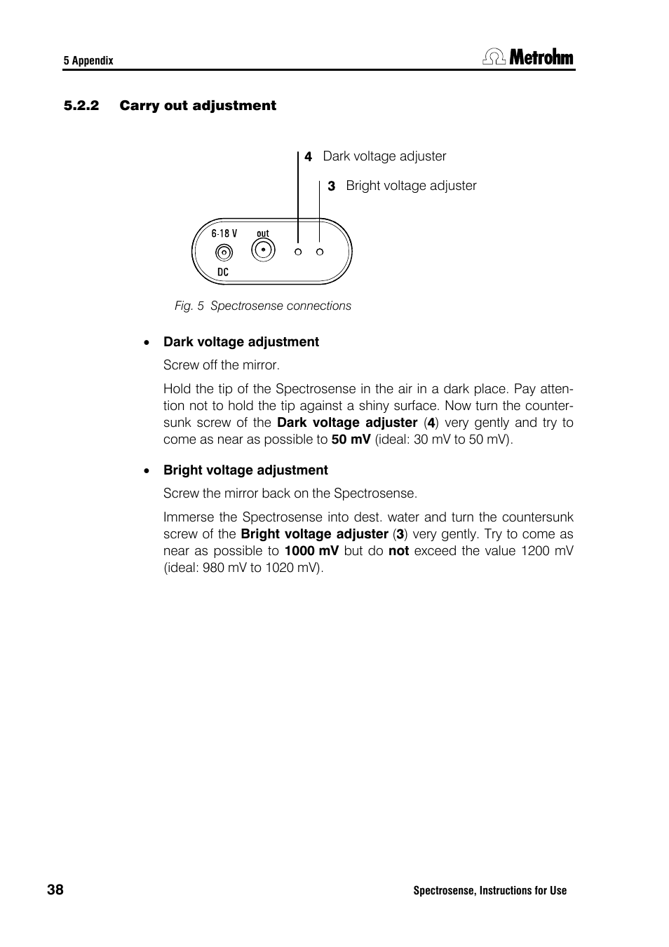 Section 5.2.2 | Metrohm Spectrosense User Manual | Page 42 / 92