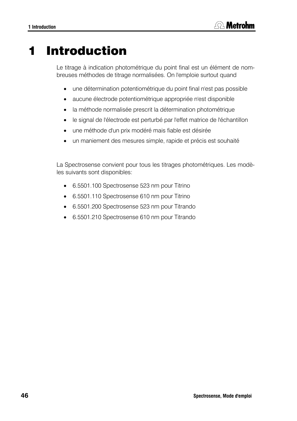 Introduction, 1 introduction | Metrohm Spectrosense User Manual | Page 50 / 92