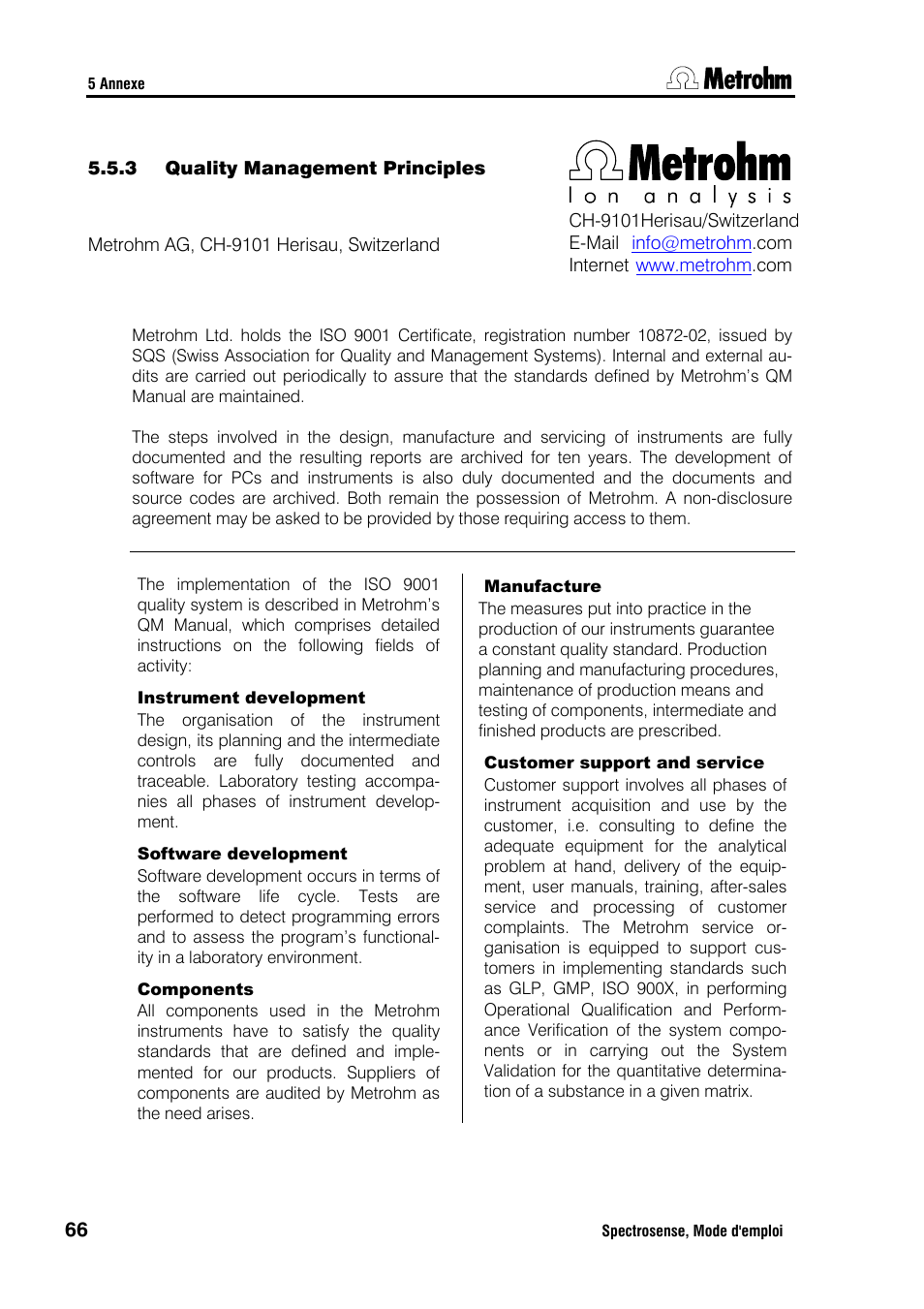 Metrohm Spectrosense User Manual | Page 70 / 92