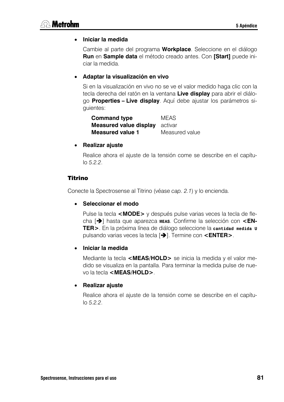 Metrohm Spectrosense User Manual | Page 85 / 92