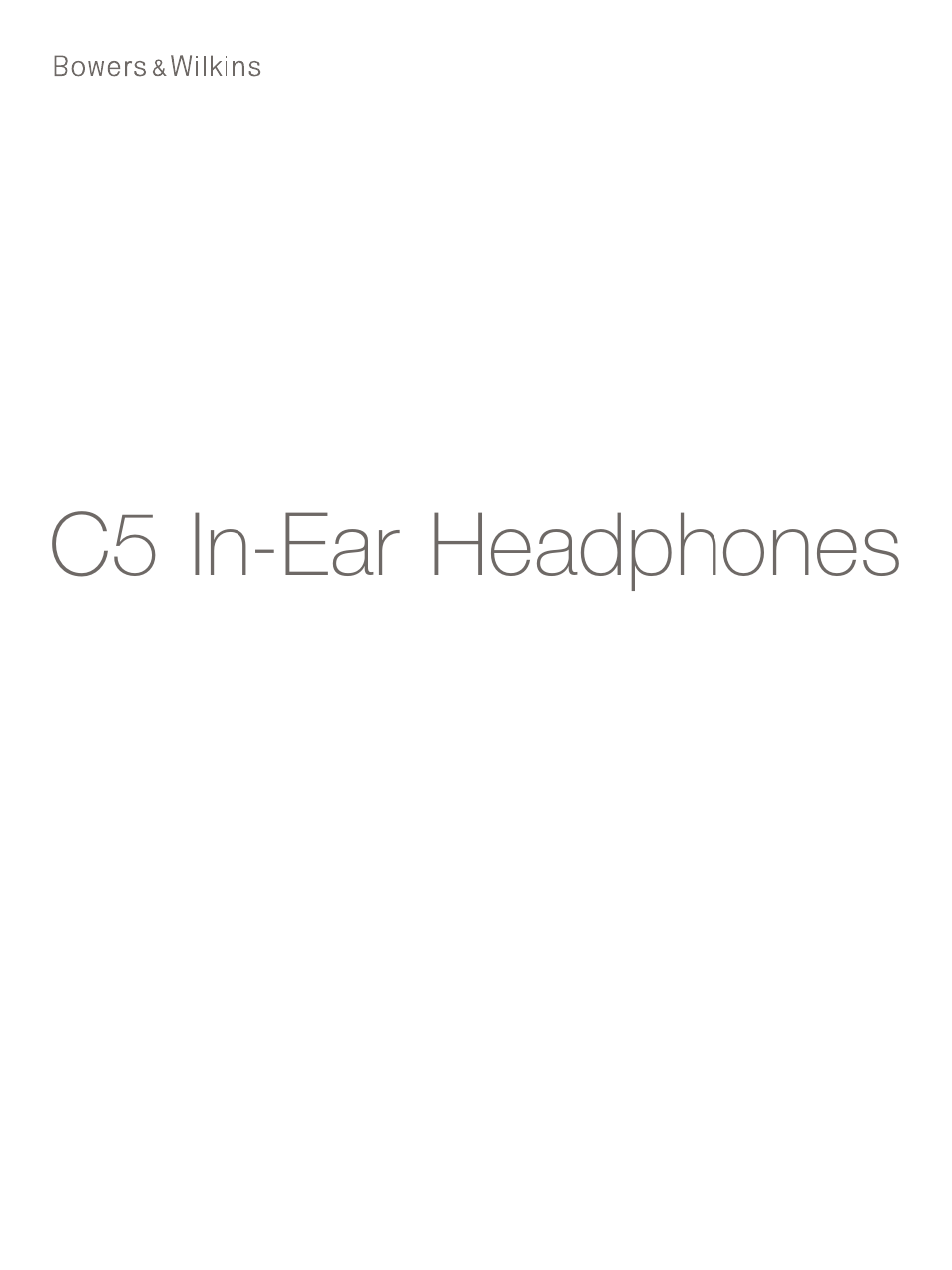 Bowers & Wilkins C5 User Manual | 65 pages