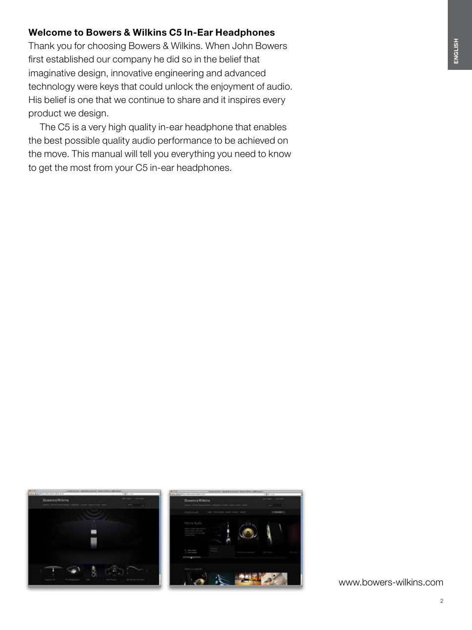 English | Bowers & Wilkins C5 User Manual | Page 2 / 65