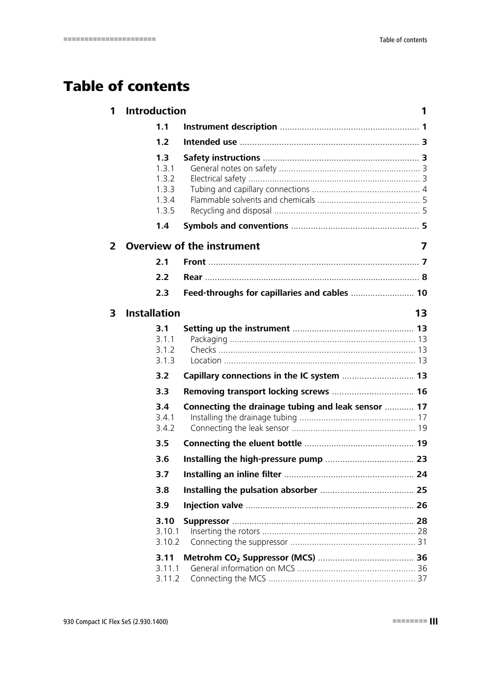 Metrohm 930 Compact IC Flex SeS User Manual | Page 5 / 109