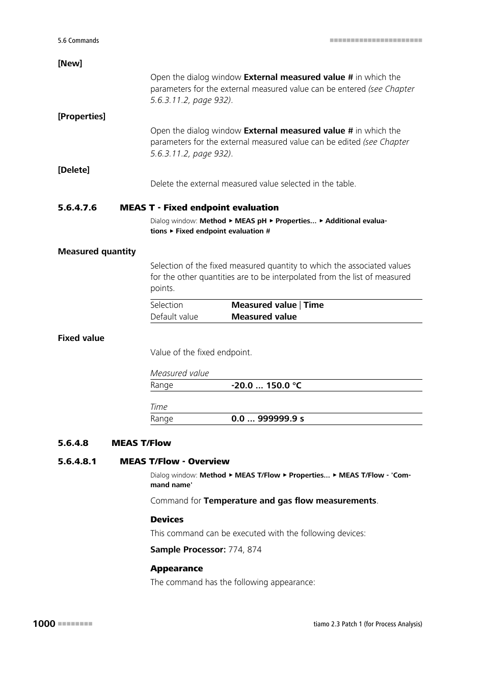 6 meas t - fixed endpoint evaluation, 8 meas t/flow, 1 meas t/flow - overview | Meas t/flow | Metrohm tiamo 2.3 Patch 1 (process analysis) User Manual | Page 1016 / 1795