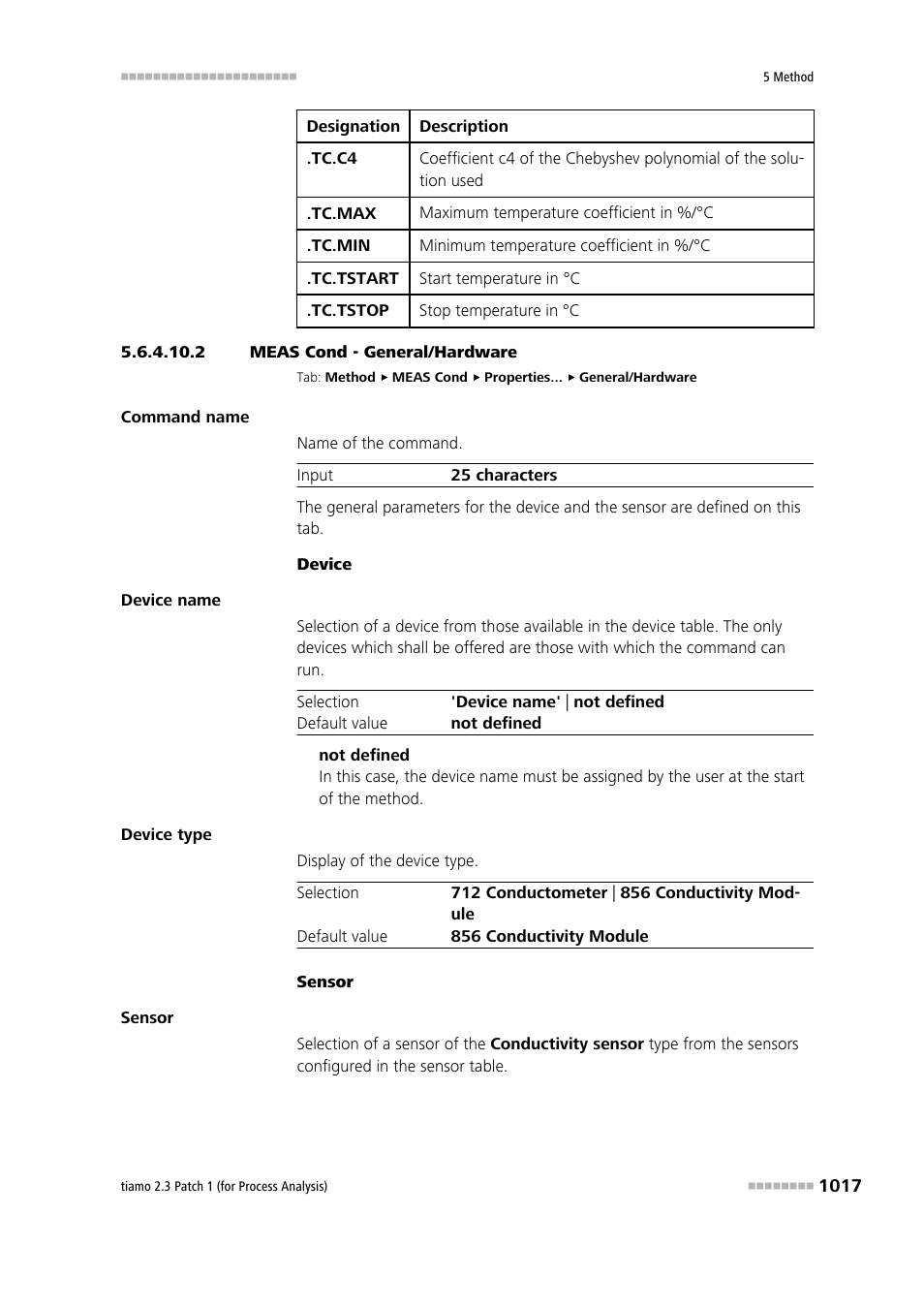 2 meas cond - general/hardware | Metrohm tiamo 2.3 Patch 1 (process analysis) User Manual | Page 1033 / 1795