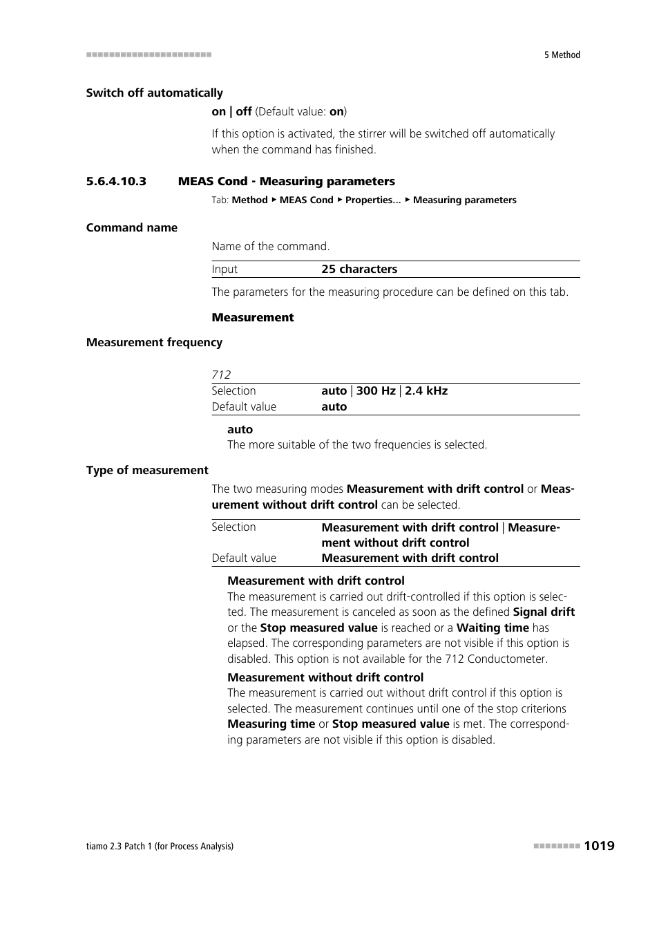 3 meas cond - measuring parameters | Metrohm tiamo 2.3 Patch 1 (process analysis) User Manual | Page 1035 / 1795