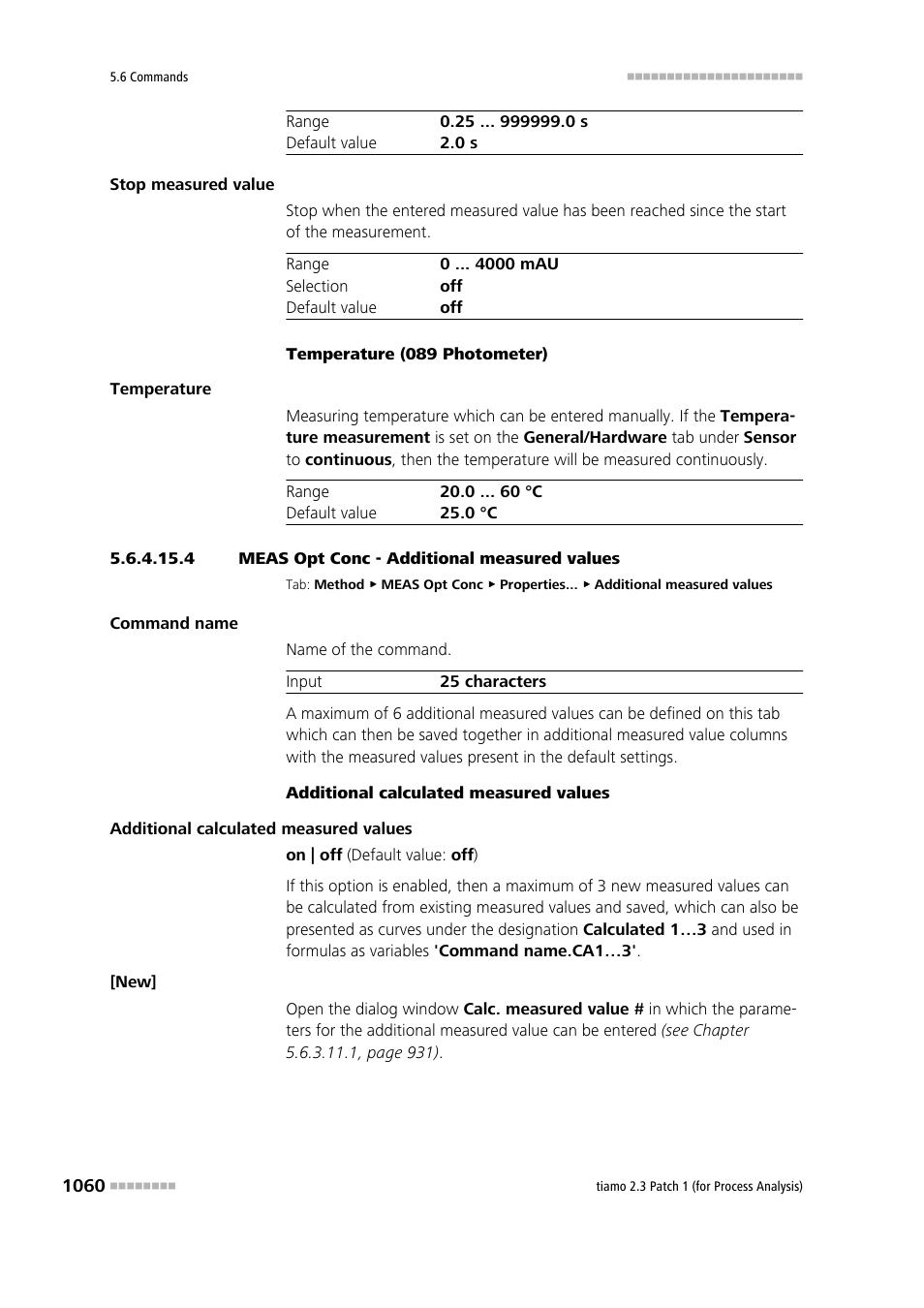 4 meas opt conc - additional measured values | Metrohm tiamo 2.3 Patch 1 (process analysis) User Manual | Page 1076 / 1795