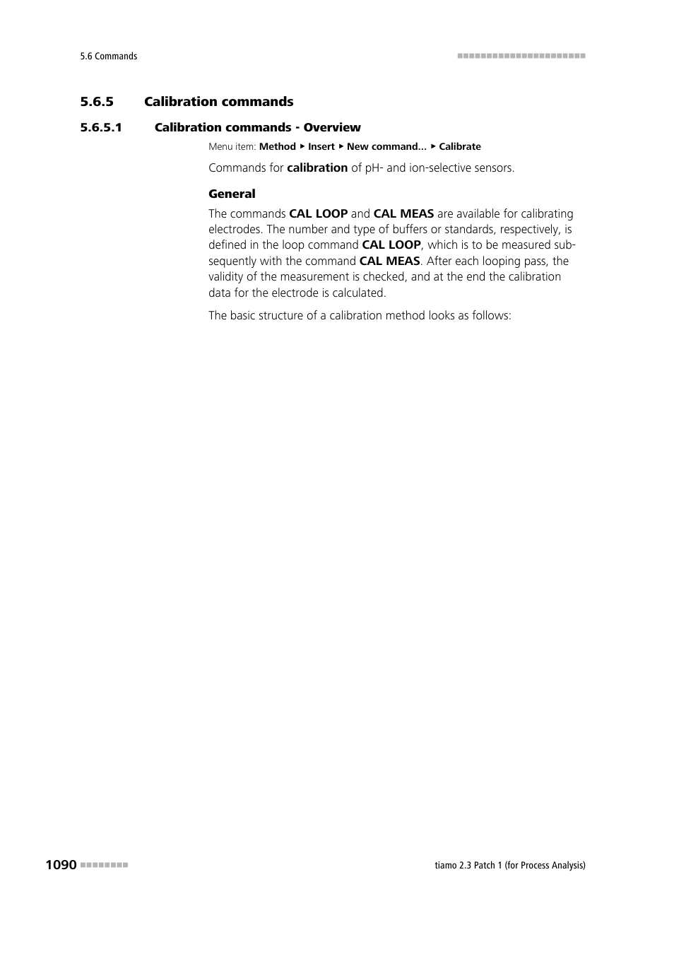 5 calibration commands, 1 calibration commands - overview, Calibration commands 0 | Metrohm tiamo 2.3 Patch 1 (process analysis) User Manual | Page 1106 / 1795