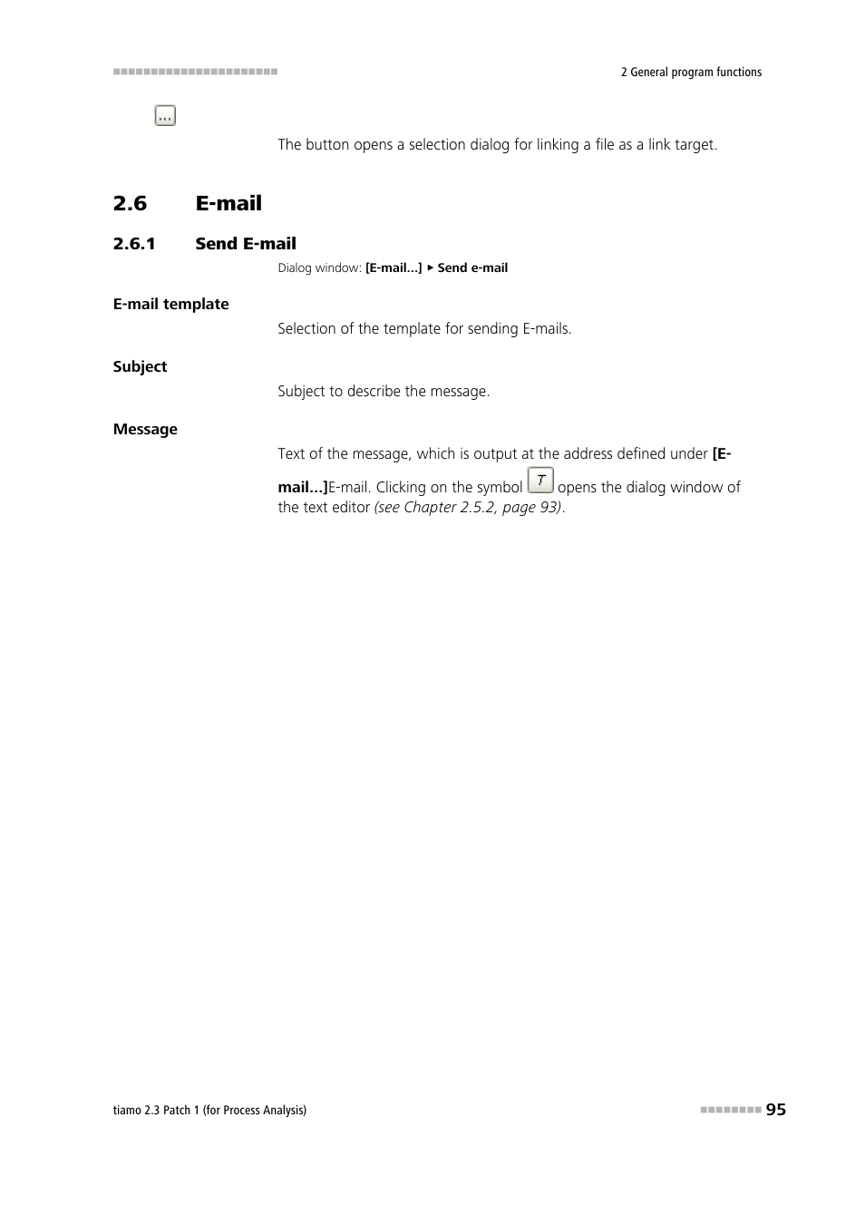6 e-mail, 1 send e-mail, E-mail | Send e-mail | Metrohm tiamo 2.3 Patch 1 (process analysis) User Manual | Page 111 / 1795
