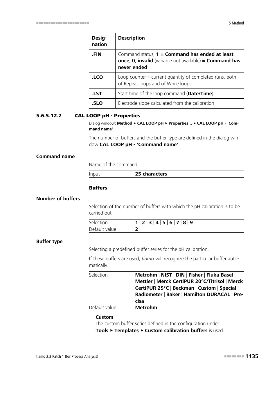 2 cal loop ph - properties | Metrohm tiamo 2.3 Patch 1 (process analysis) User Manual | Page 1151 / 1795