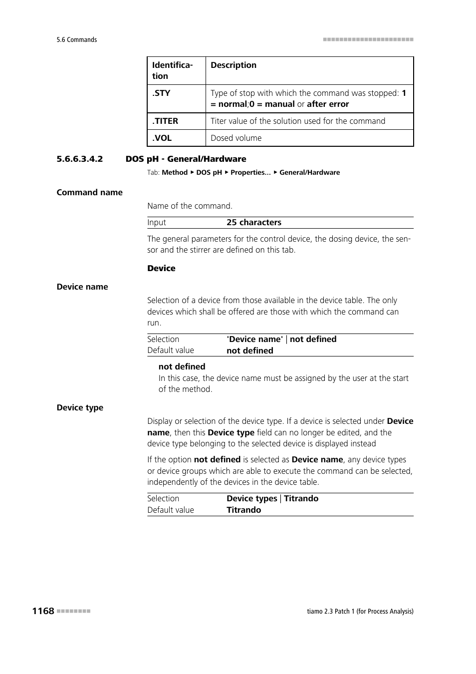 2 dos ph - general/hardware, General/hardware | Metrohm tiamo 2.3 Patch 1 (process analysis) User Manual | Page 1184 / 1795