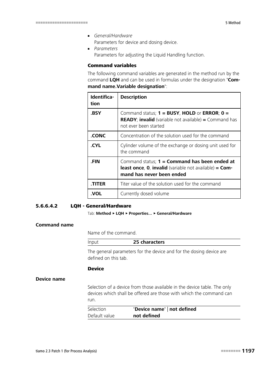 2 lqh - general/hardware | Metrohm tiamo 2.3 Patch 1 (process analysis) User Manual | Page 1213 / 1795