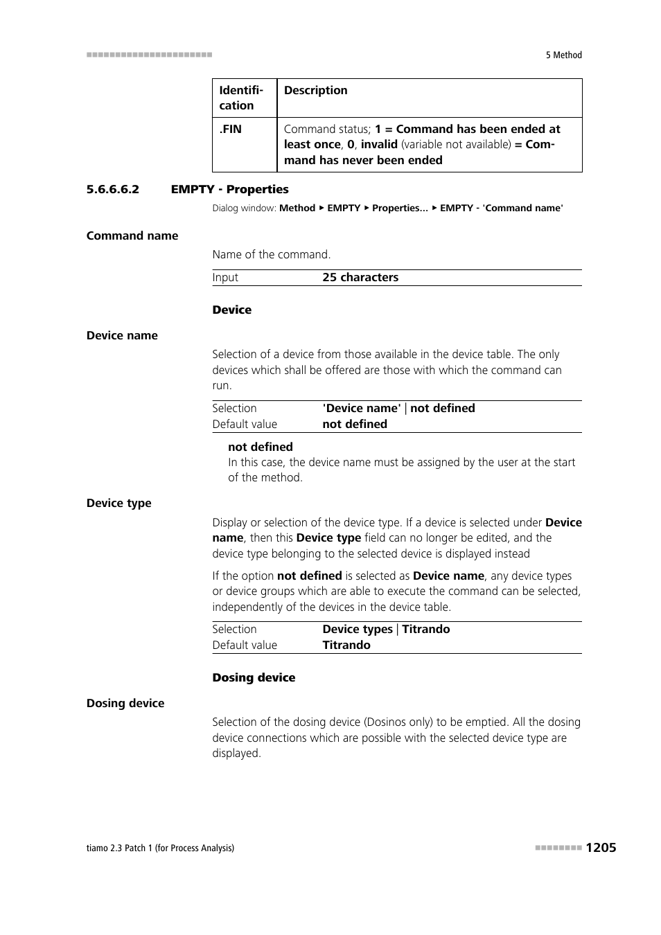 2 empty - properties | Metrohm tiamo 2.3 Patch 1 (process analysis) User Manual | Page 1221 / 1795