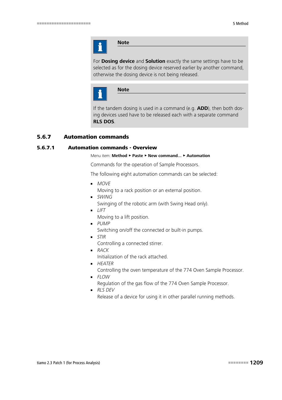 7 automation commands, 1 automation commands - overview, Automation commands 9 | Metrohm tiamo 2.3 Patch 1 (process analysis) User Manual | Page 1225 / 1795