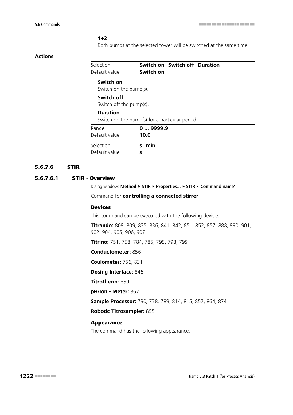 6 stir, 1 stir - overview, Stir | Metrohm tiamo 2.3 Patch 1 (process analysis) User Manual | Page 1238 / 1795