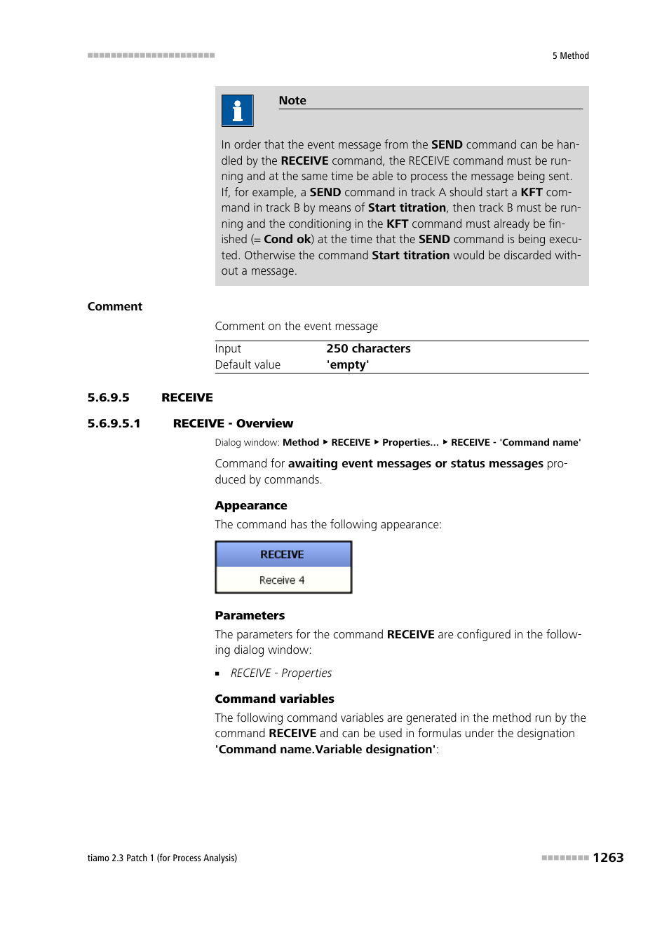 5 receive, 1 receive - overview, Receive | Metrohm tiamo 2.3 Patch 1 (process analysis) User Manual | Page 1279 / 1795