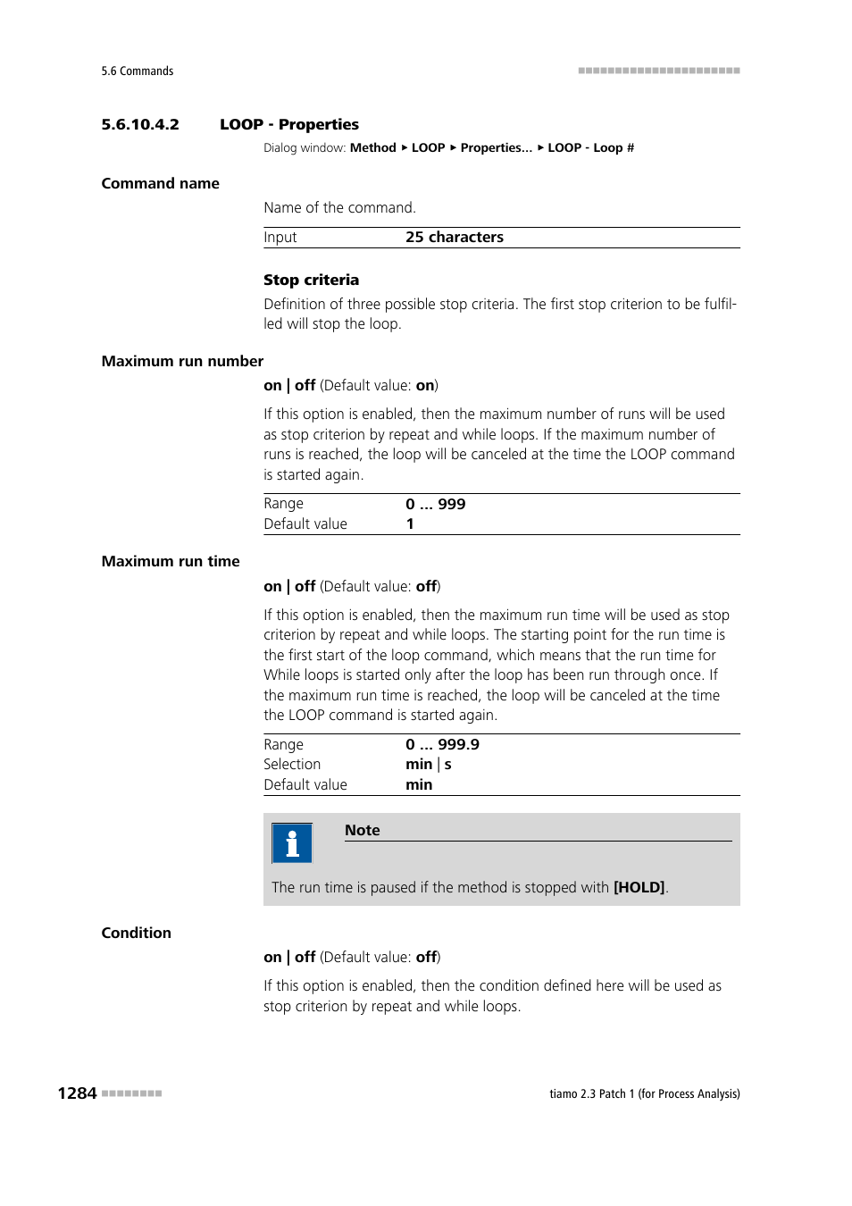 2 loop - properties | Metrohm tiamo 2.3 Patch 1 (process analysis) User Manual | Page 1300 / 1795